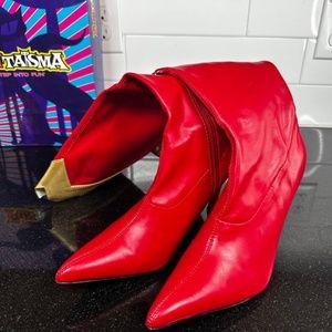FunTasma Wonder Woman Vintage Red and Gold Boots Wonder-130 Costume Shoes Size 8